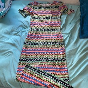 Multicolored T-shirt Dress Size Large